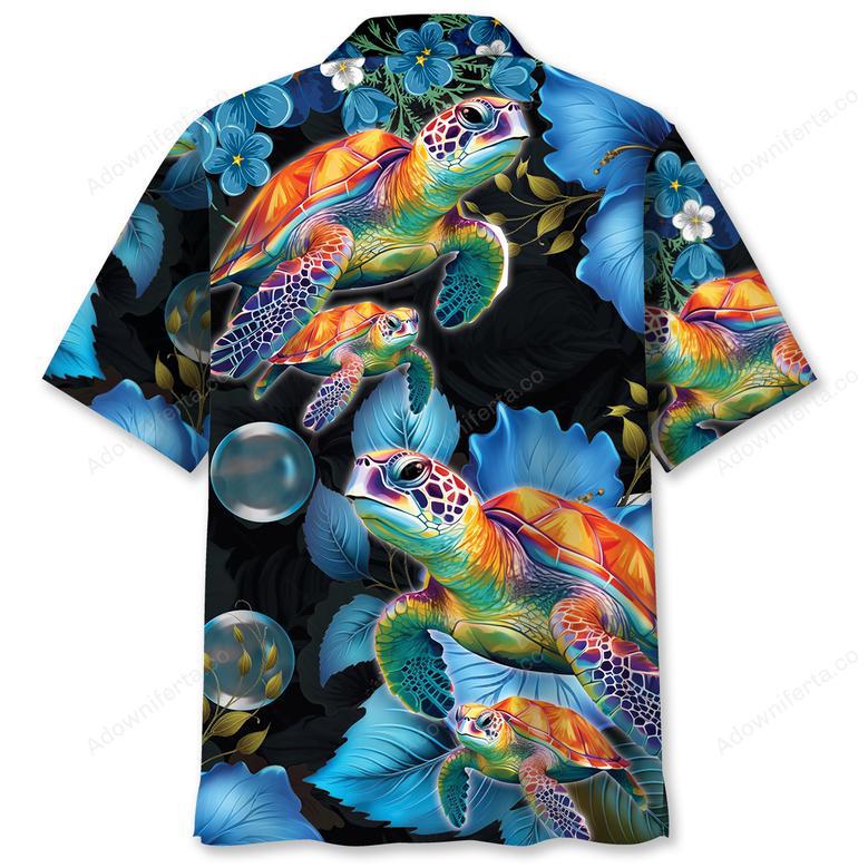 Beautiful Turtle Flower Hawaiian Shirt