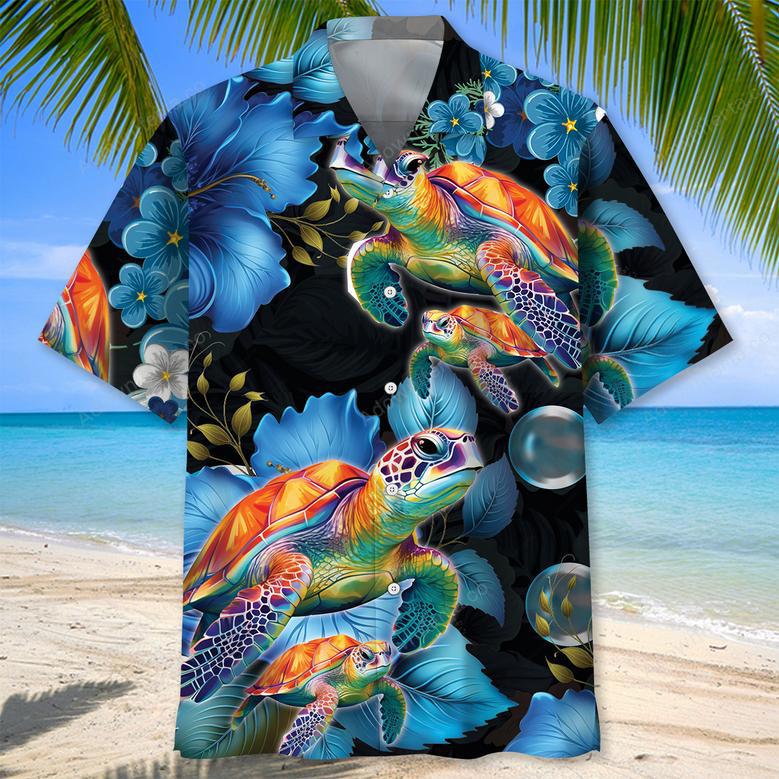 Beautiful Turtle Flower Hawaiian Shirt