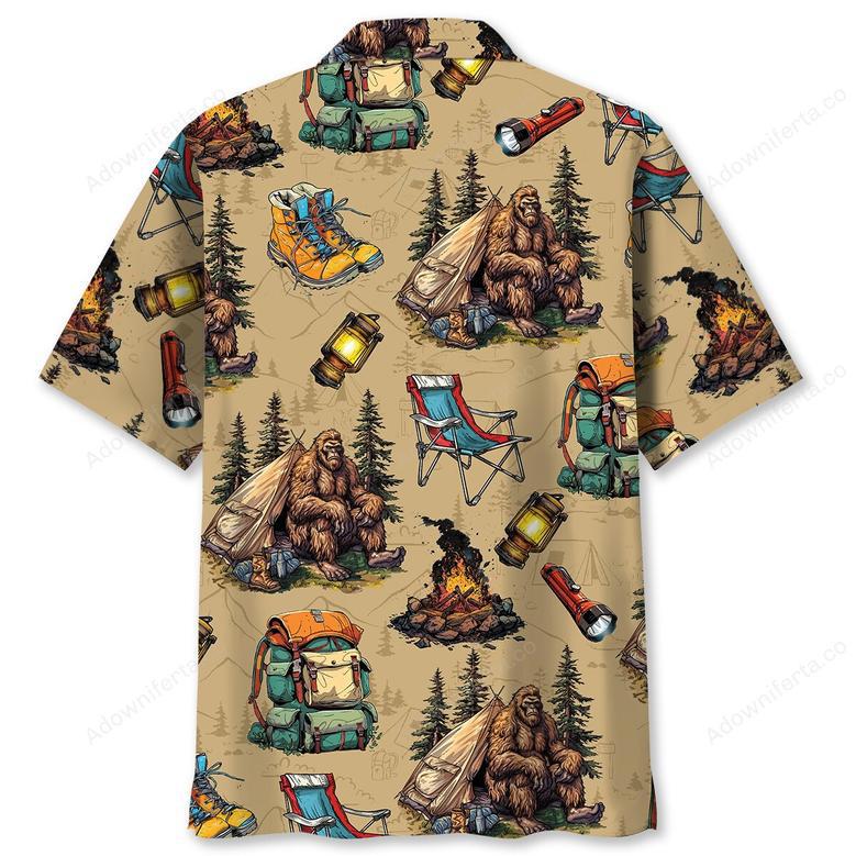 Bigfoot Camping Vintage Hawaiian Shirt