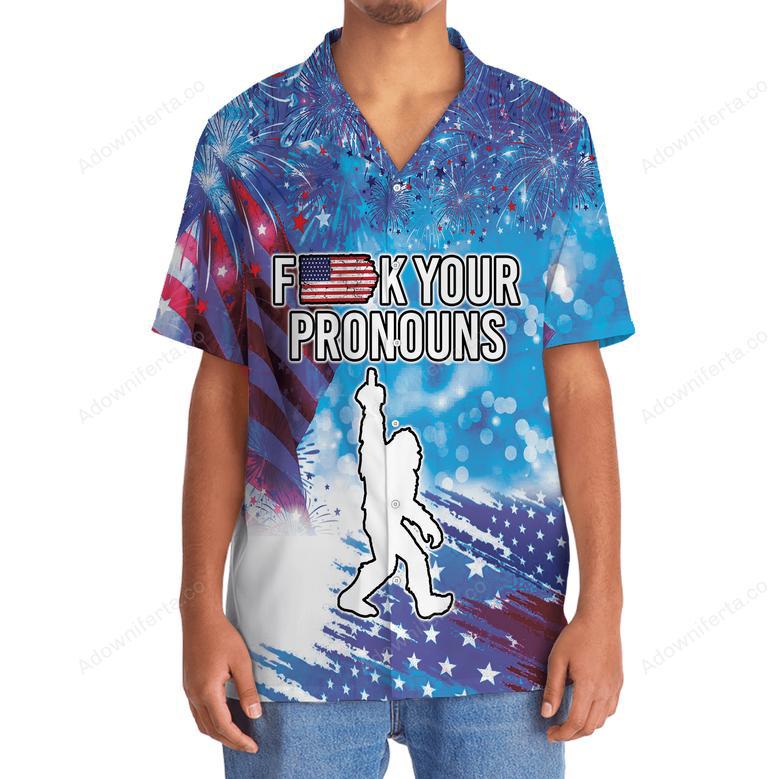 Bigfoot F..k Your Pronouns Hawaiian Shirt