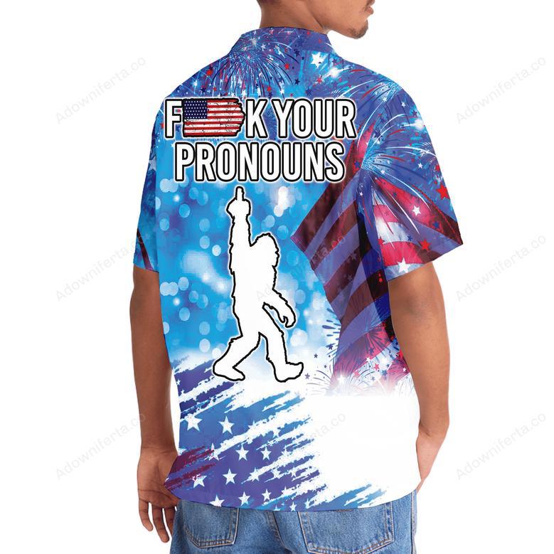 Bigfoot F..k Your Pronouns Hawaiian Shirt