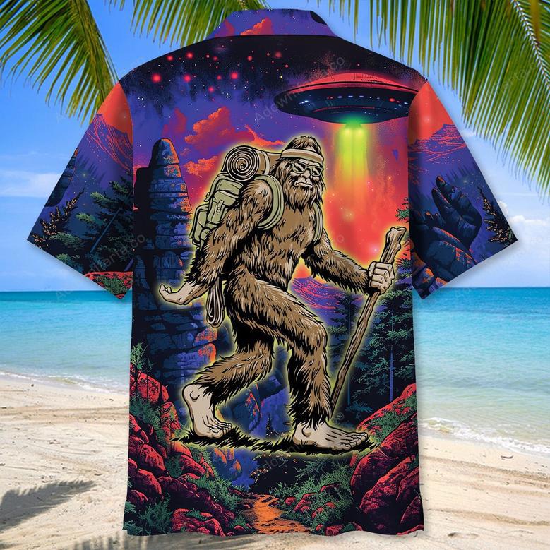 Bigfoot Hiking Night Hawaiian Shirt