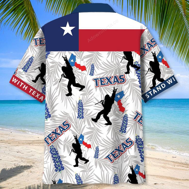 Bigfoot I Stand With Texas Hawaiian Shirt