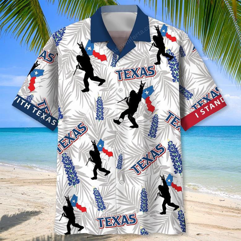 Bigfoot I Stand With Texas Hawaiian Shirt