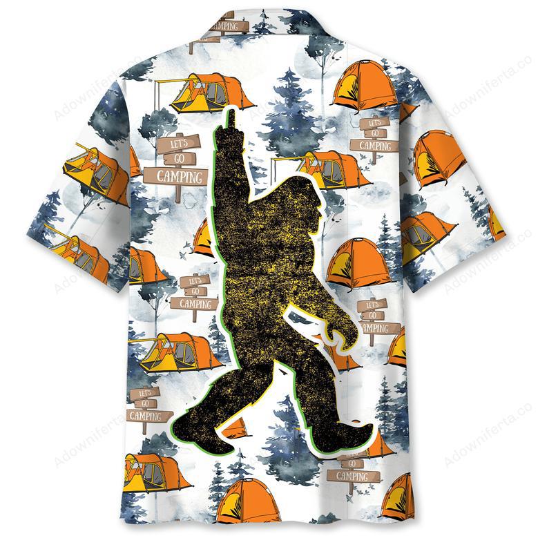 Bigfoot Let's Go Camping Hawaiian Shirt