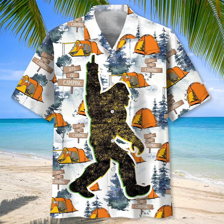 Bigfoot Let's Go Camping Hawaiian Shirt