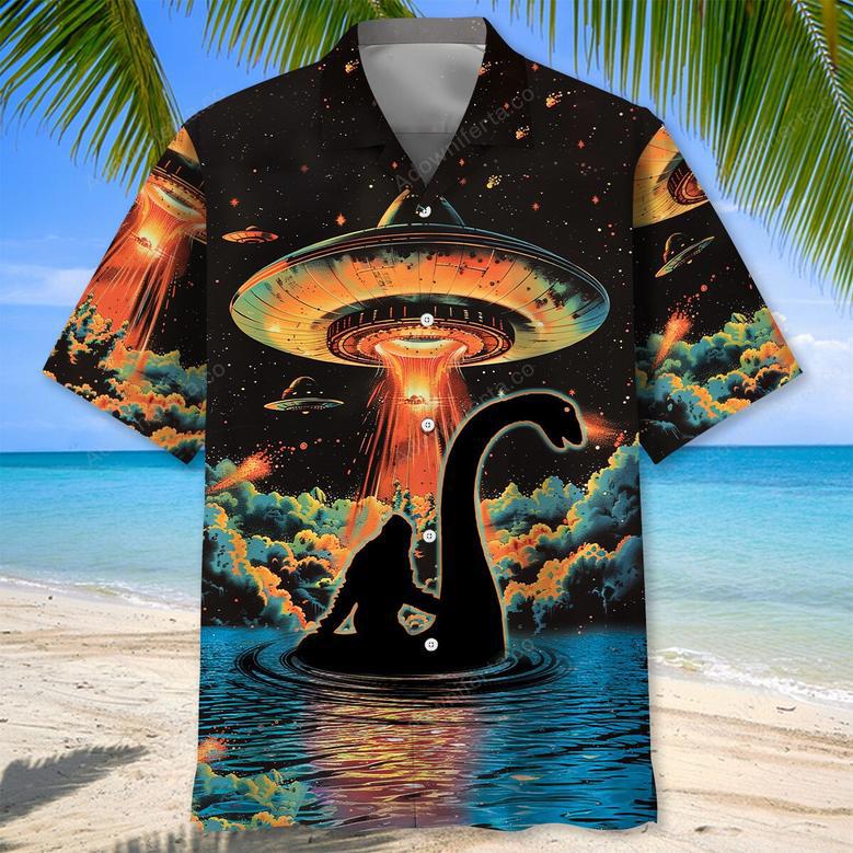 Bigfoot Nessie UFO Hawaiian Shirt