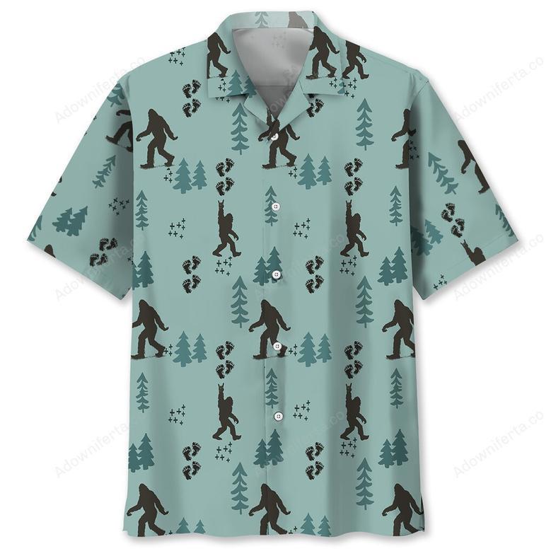 bigfoot pine hawaiian shirt