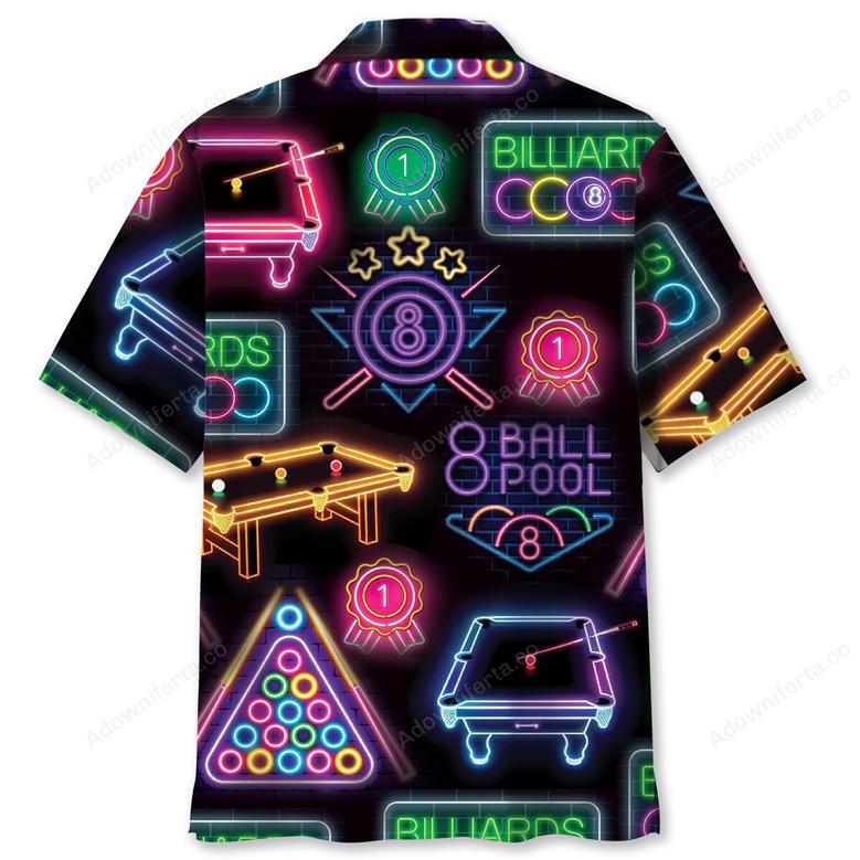 Billiard Neon Black Hawaiian Shirt