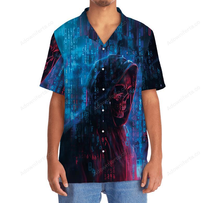 Binary Skull Hawaiian Shirt