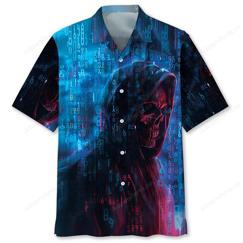 Binary Skull Hawaiian Shirt