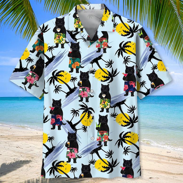 Black Cat Summer Hawaiian Shirt