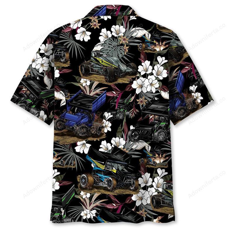 Black Sprint Car Racing Hawaiian Shirt