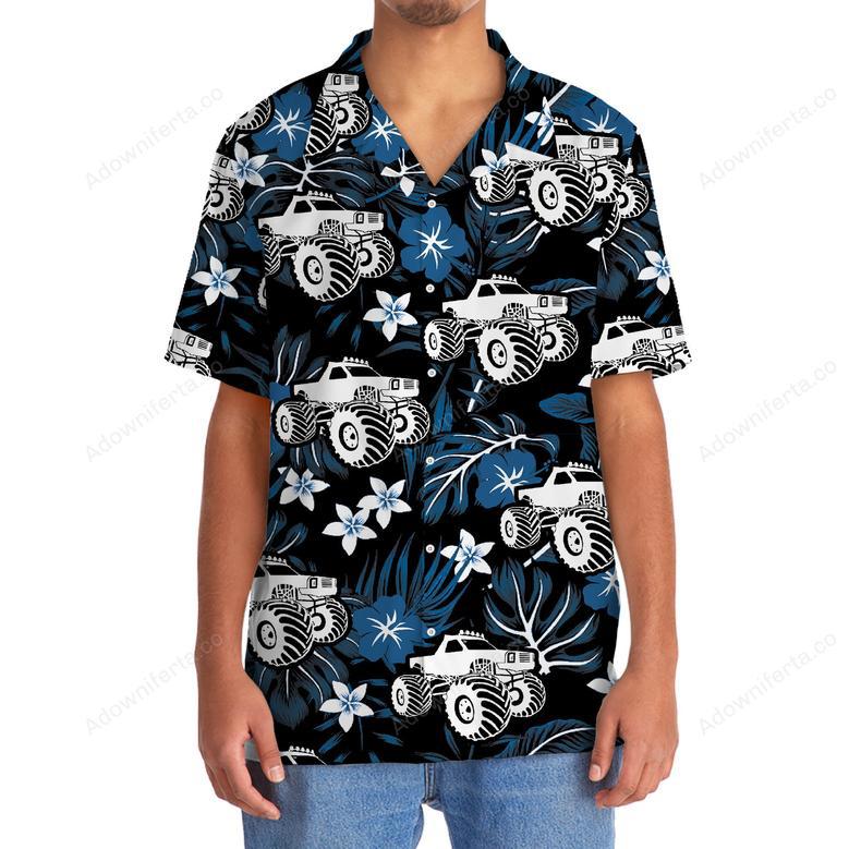 Blue Monster Truck Hawaiian Shirt