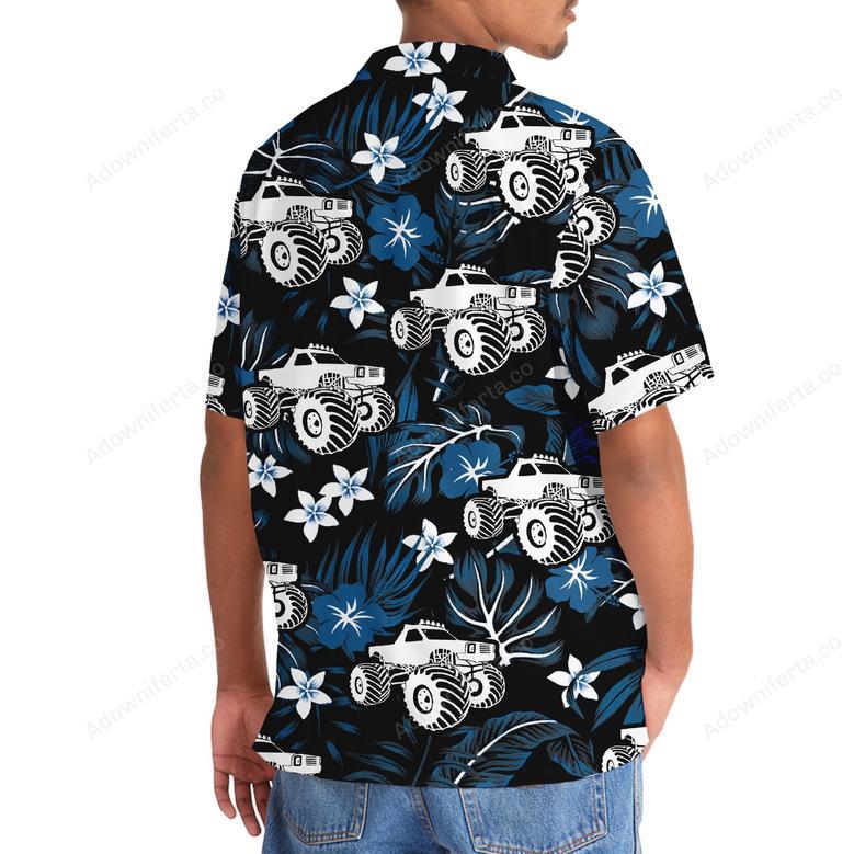 Blue Monster Truck Hawaiian Shirt