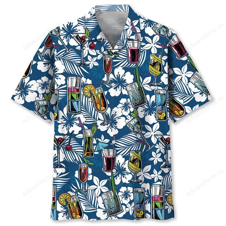 Blue Style Cocktail Bartender Hawaiian Shirt