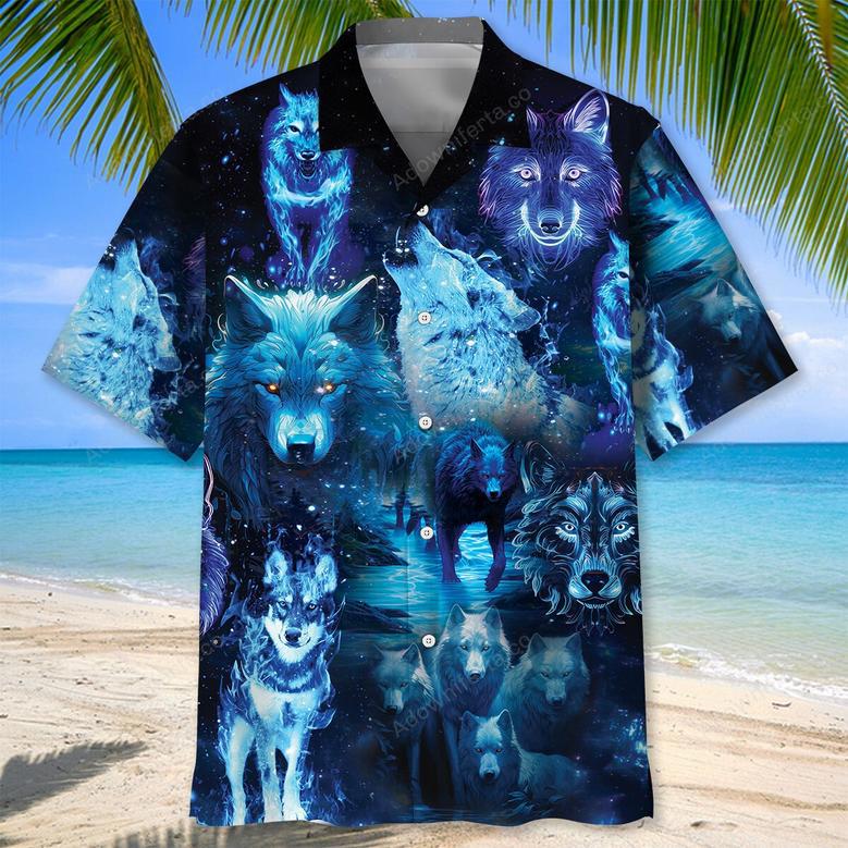 Blue Wolf Hawaiian Shirt