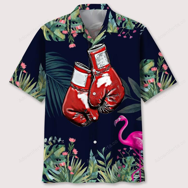 boxing tropical leaf hawaiian shirt