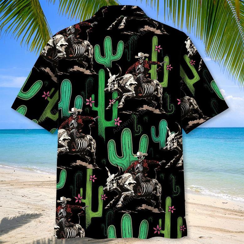 Cactus Cowboy Riding Bull Hawaiian Shirt