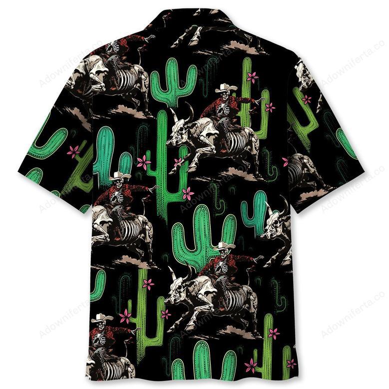 Cactus Cowboy Riding Bull Hawaiian Shirt