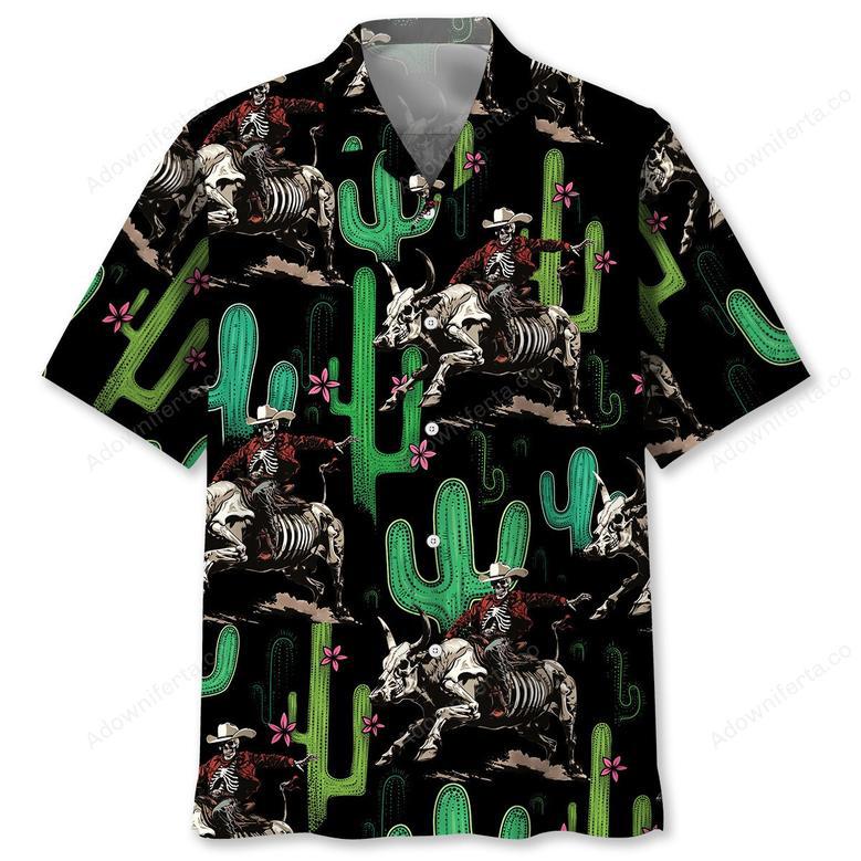 Cactus Cowboy Riding Bull Hawaiian Shirt