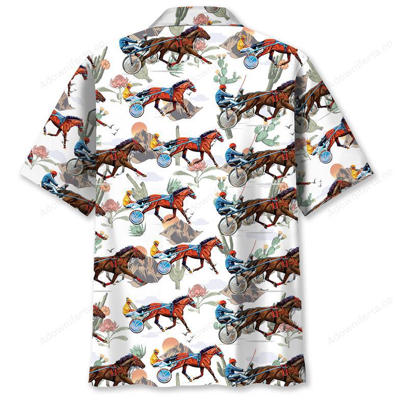 Cactus Horse Harness Racing Hawaiian Shirt