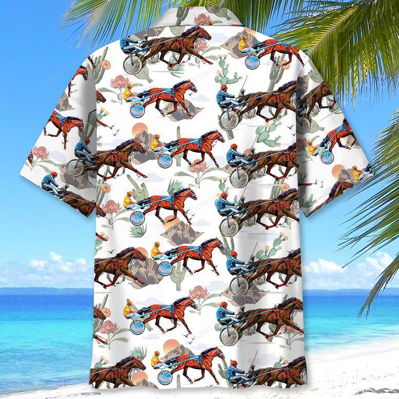 Cactus Horse Harness Racing Hawaiian Shirt