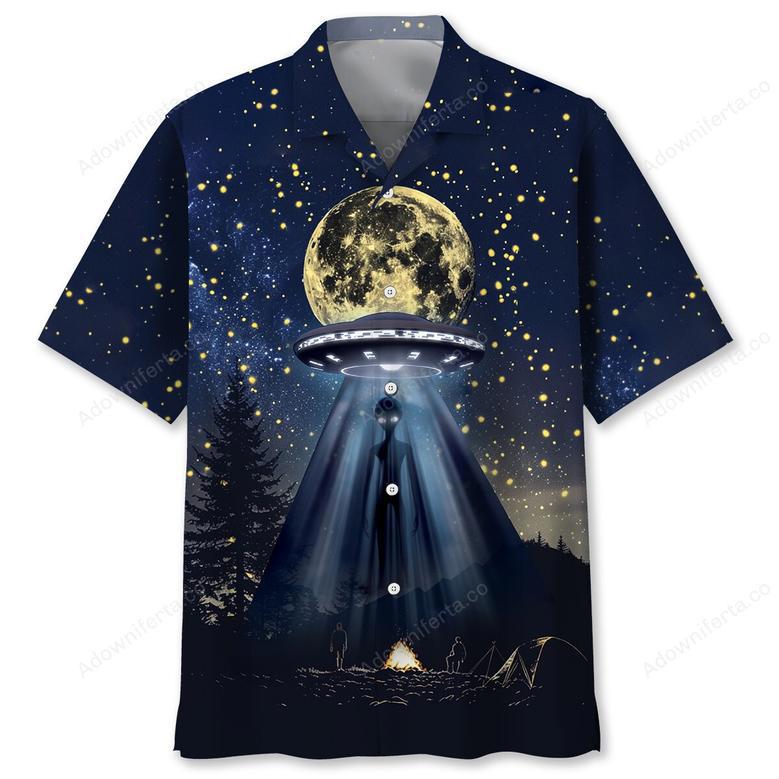 Camping Alien At Campsite Hawaiian Shirt