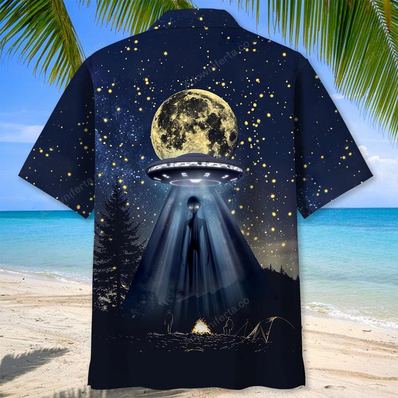 Camping Alien At Campsite Hawaiian Shirt