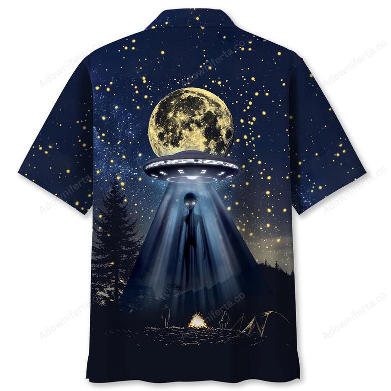 Camping Alien At Campsite Hawaiian Shirt