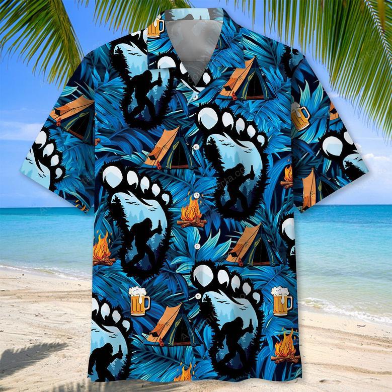 Camping Bigfoot Beer Hawaiian Shirt