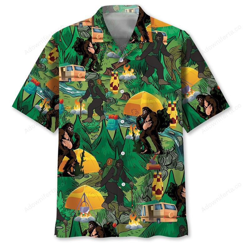 Camping Bigfoot Hawaiian Shirt