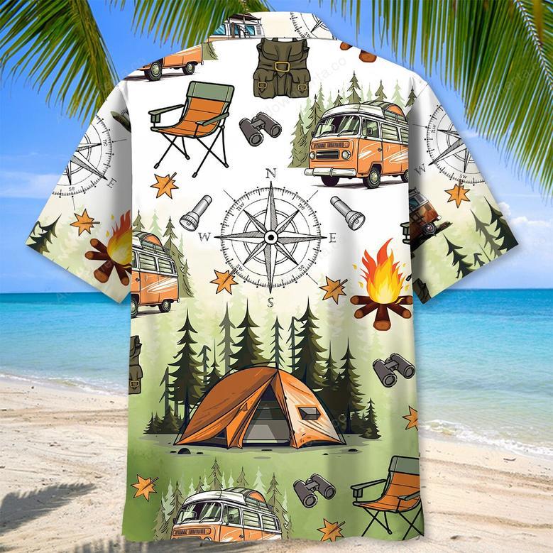 Camping Tent Compass Hawaiian Shirt