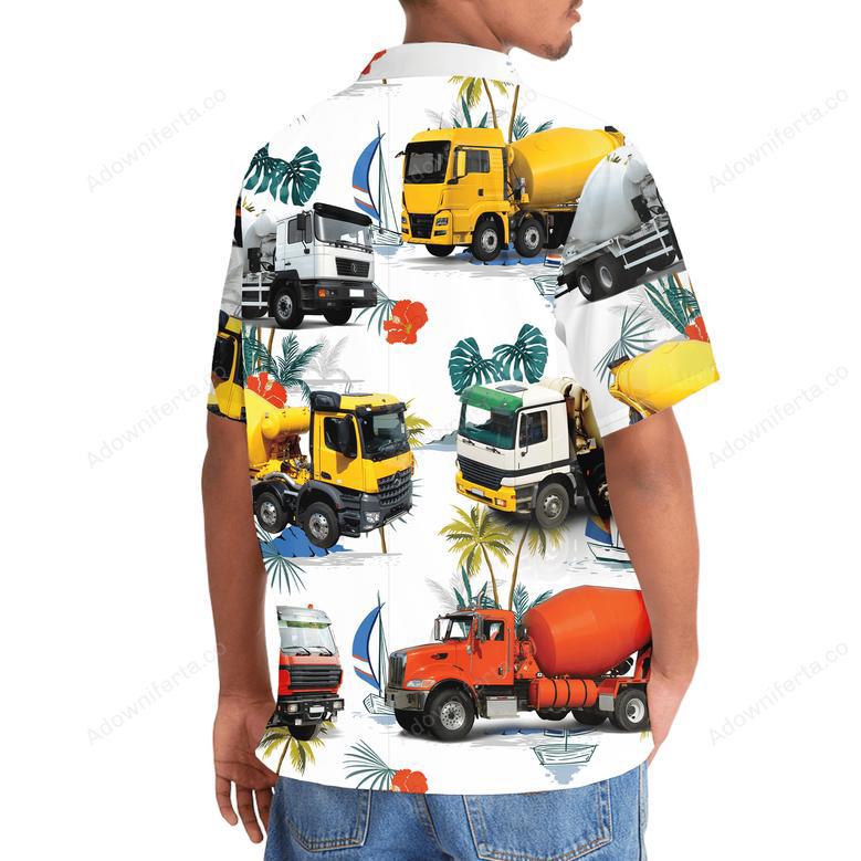 Colorful Concrete Mixer Truck Hawaiian Shirt