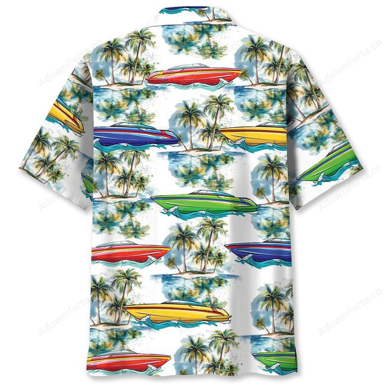 Colorful Power Boat Racing Hawaiian Shirt