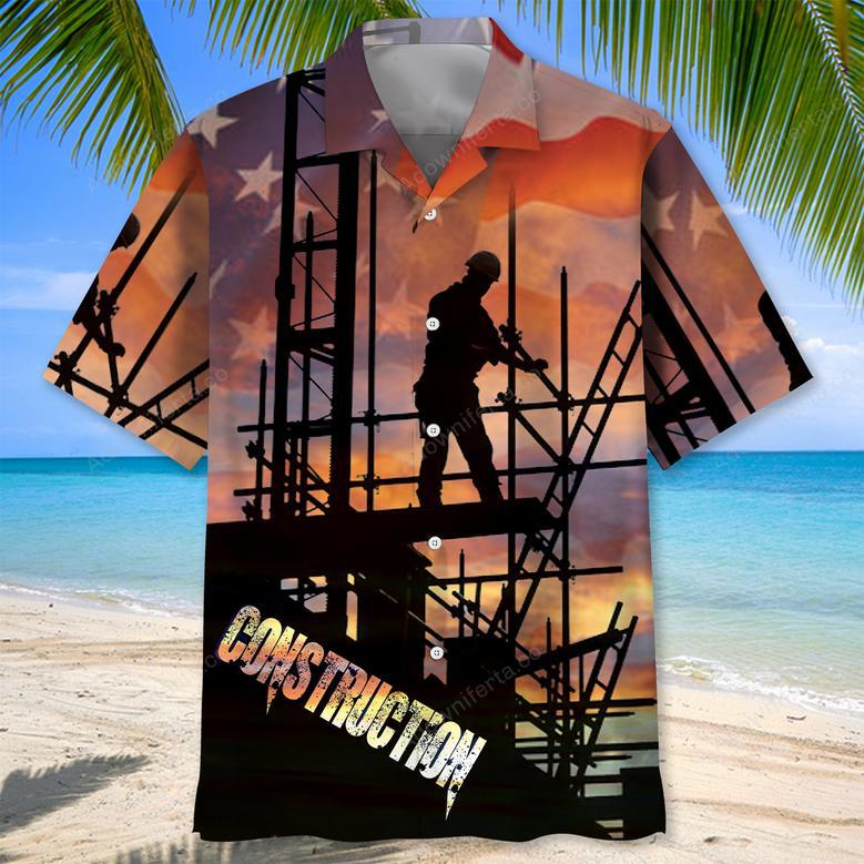 Construction Worker Of July Proud Hawaiian Shirt