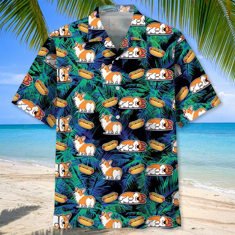 Corgi Hotdog Hawaiian Shirt