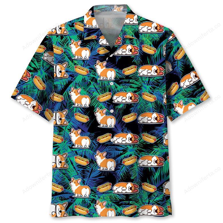 Corgi Hotdog Hawaiian Shirt