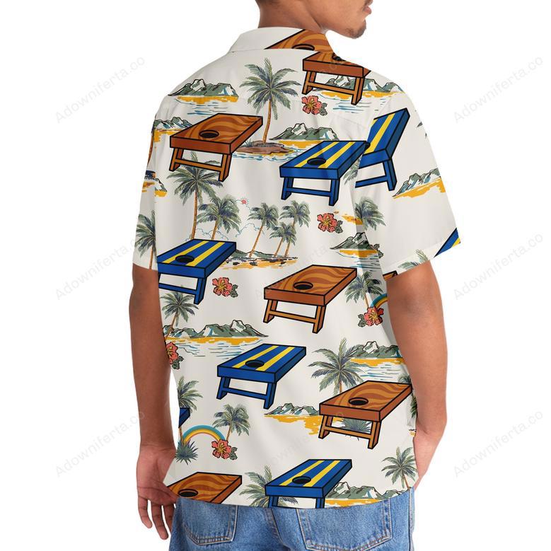 Cornhole Tropical Palm Tree Hawaiian Shirt