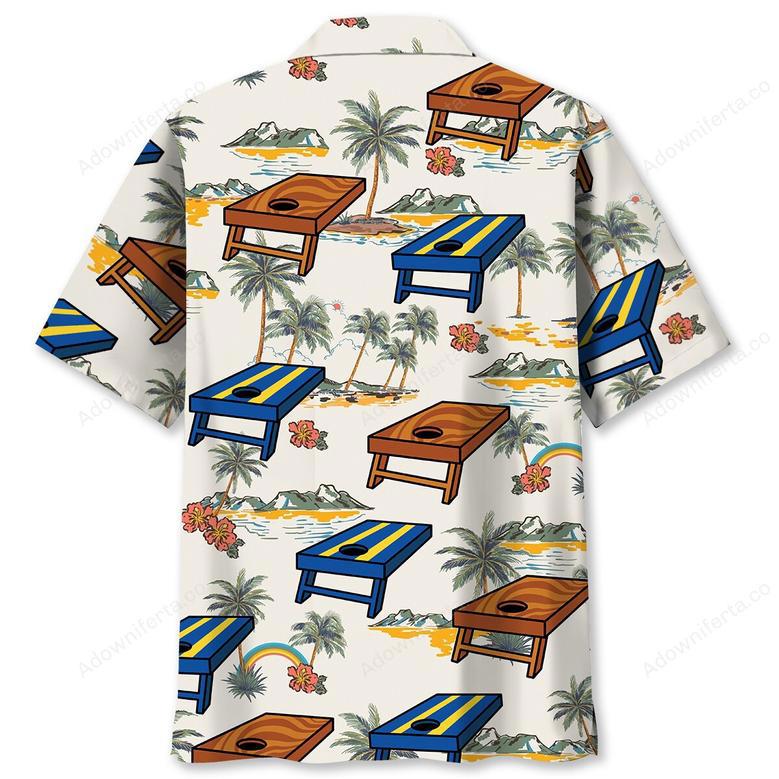 Cornhole Tropical Palm Tree Hawaiian Shirt