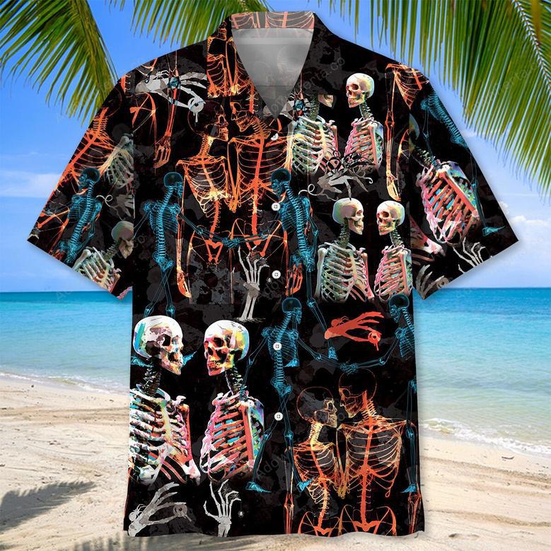 Creepy Skeleton Halloween Hawaiian Shirt