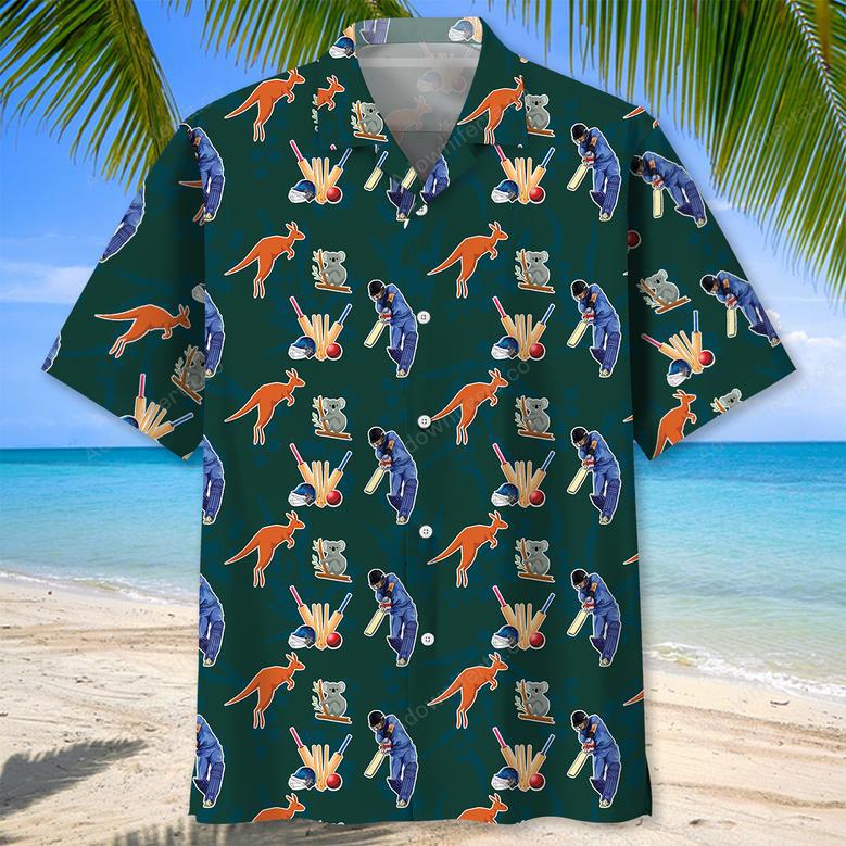 Cricket Blue Hawaiian Shirt