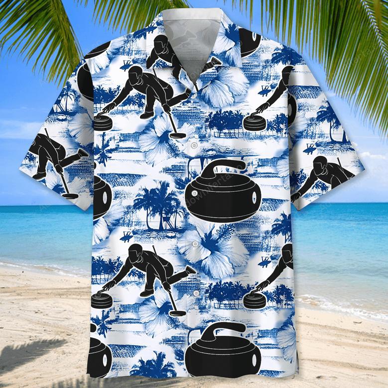 Curling Blue Nature Hawaiian Shirt