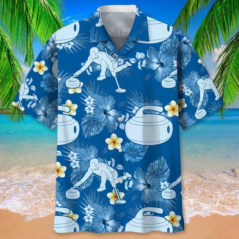 Curling Blue Nature Hawaiian Shirt