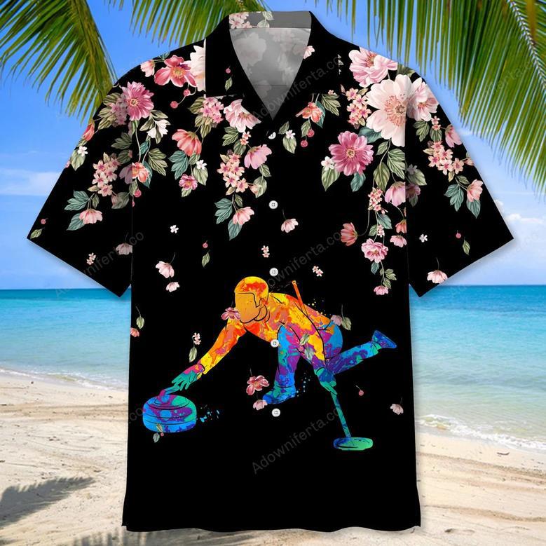 Curling Watercolors Flower Hawaiian Shirt