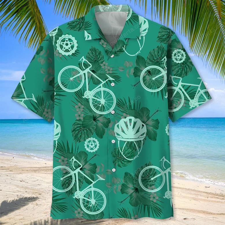 Cycling Kelly Green Hawaiian Shirt