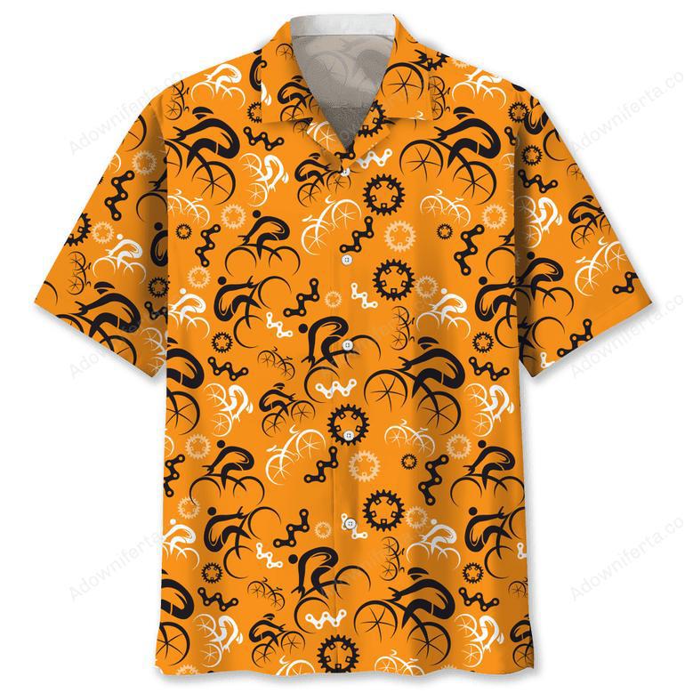 Cycling Orange Hawaiian Shirt