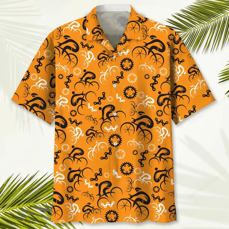 Cycling Orange Hawaiian Shirt