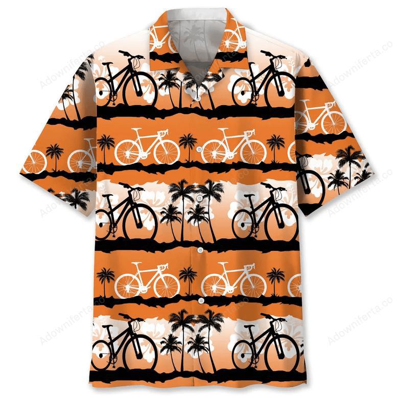 cycling sunset hawaiian shirt