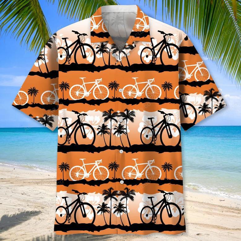 cycling sunset hawaiian shirt